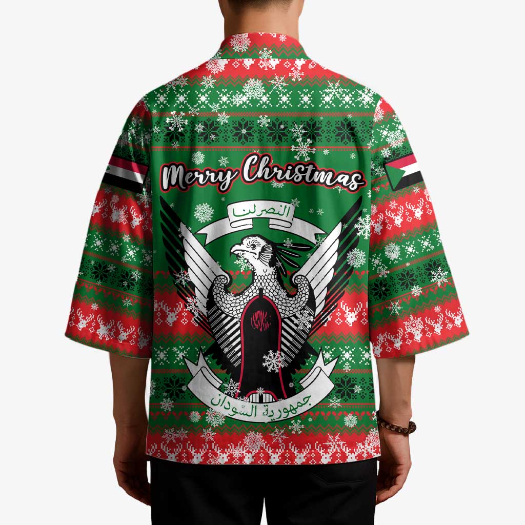 Sudan Christmas Kimono with Green Red Xmas Camel Snowflake and Coat of Arms - Wonder Print Shop