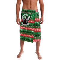 Sudan Christmas Lavalava with Green Red Xmas Camel Snowflake and Coat of Arms - Wonder Print Shop