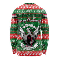 Sudan Christmas Long Sleeve Shirt with Green Red Xmas Camel Snowflake and Coat of Arms - Wonder Print Shop