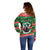 Sudan Christmas Off Shoulder Sweater with Green Red Xmas Camel Snowflake and Coat of Arms - Wonder Print Shop