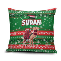 Sudan Christmas Pillow Cover with Green Red Xmas Camel Snowflake and Coat of Arms - Wonder Print Shop