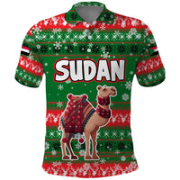 Sudan Christmas Polo Shirt with Green Red Xmas Camel Snowflake and Coat of Arms - Wonder Print Shop