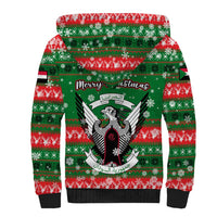 Sudan Christmas Sherpa Hoodie with Green Red Xmas Camel Snowflake and Coat of Arms - Wonder Print Shop