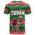 Sudan Christmas T Shirt with Green Red Xmas Camel Snowflake and Coat of Arms - Wonder Print Shop