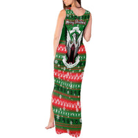 Sudan Christmas Tank Maxi Dress with Green Red Xmas Camel Snowflake and Coat of Arms - Wonder Print Shop