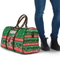 Sudan Christmas Travel Bag with Green Red Xmas Camel Snowflake and Coat of Arms - Wonder Print Shop