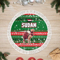 Sudan Christmas Tree Skirt with Green Red Xmas Camel Snowflake and Coat of Arms - Wonder Print Shop