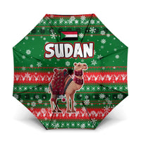 Sudan Christmas Umbrella with Green Red Xmas Camel Snowflake and Coat of Arms - Wonder Print Shop