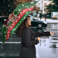 Sudan Christmas Umbrella with Green Red Xmas Camel Snowflake and Coat of Arms - Wonder Print Shop