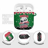 Sudan Christmas AirPods Case with Red Green Black Xmas Santa Sleigh and Map - Wonder Print Shop
