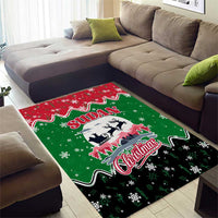Sudan Christmas Area Rug with Red Green Black Xmas Santa Sleigh and Map - Wonder Print Shop