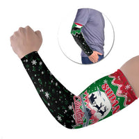 Sudan Christmas Arm Sleeves with Red Green Black Xmas Santa Sleigh and Map - Wonder Print Shop