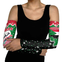 Sudan Christmas Arm Sleeves with Red Green Black Xmas Santa Sleigh and Map - Wonder Print Shop