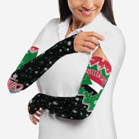 Sudan Christmas Arm Sleeves with Red Green Black Xmas Santa Sleigh and Map - Wonder Print Shop