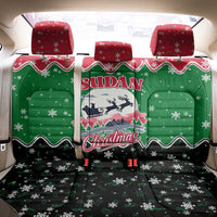 Sudan Christmas Back Car Seat Cover with Red Green Black Xmas Santa Sleigh and Map - Wonder Print Shop