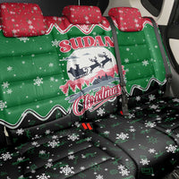 Sudan Christmas Back Car Seat Cover with Red Green Black Xmas Santa Sleigh and Map - Wonder Print Shop