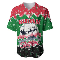 Sudan Christmas Baseball Jersey with Red Green Black Xmas Santa Sleigh and Map - Wonder Print Shop