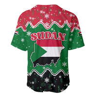 Sudan Christmas Baseball Jersey with Red Green Black Xmas Santa Sleigh and Map - Wonder Print Shop