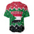 Sudan Christmas Baseball Jersey with Red Green Black Xmas Santa Sleigh and Map - Wonder Print Shop