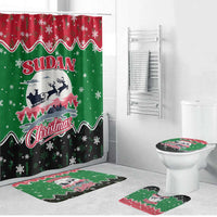 Sudan Christmas Bathroom Set with Red Green Black Xmas Santa Sleigh and Map - Wonder Print Shop