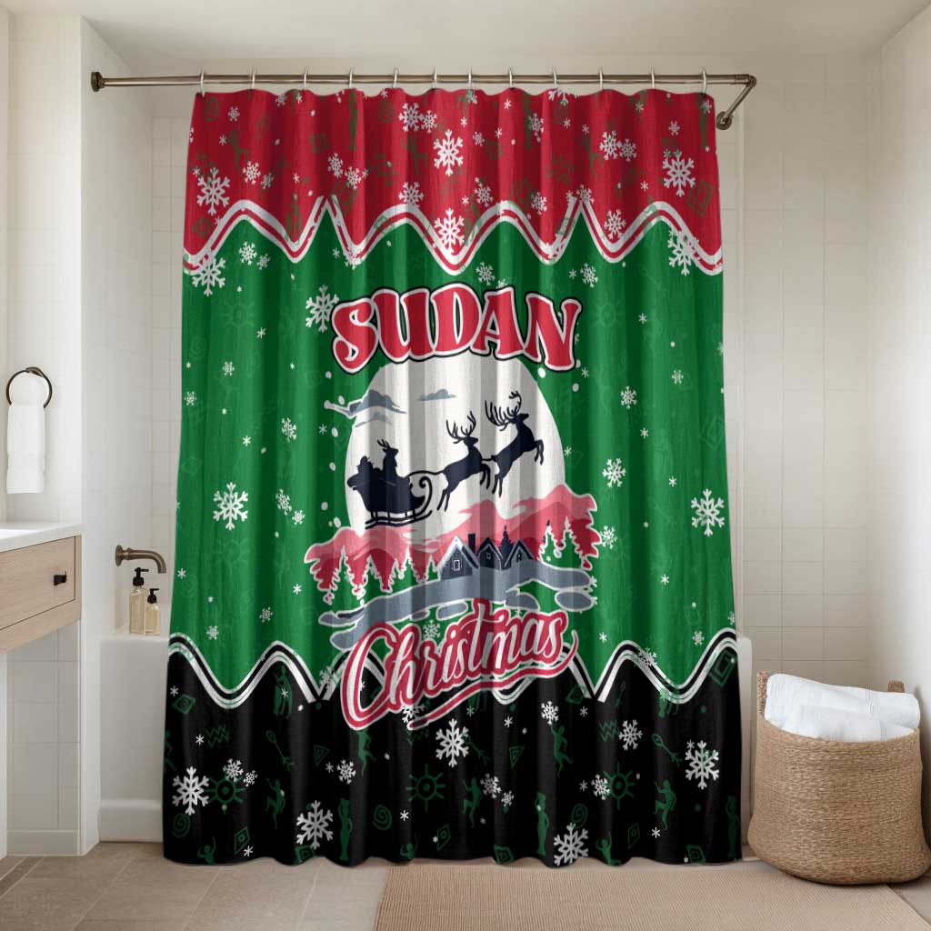 Sudan Christmas Bathroom Set with Red Green Black Xmas Santa Sleigh and Map - Wonder Print Shop