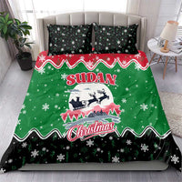 Sudan Christmas Bedding Set with Red Green Black Xmas Santa Sleigh and Map - Wonder Print Shop