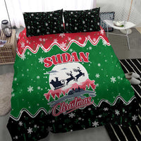 Sudan Christmas Bedding Set with Red Green Black Xmas Santa Sleigh and Map - Wonder Print Shop