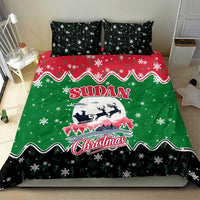 Sudan Christmas Bedding Set with Red Green Black Xmas Santa Sleigh and Map - Wonder Print Shop