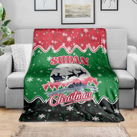 Sudan Christmas Blanket with Red Green Black Xmas Santa Sleigh and Map - Wonder Print Shop