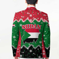 Sudan Christmas Blazer with Red Green Black Xmas Santa Sleigh and Map - Wonder Print Shop