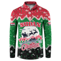Sudan Christmas Button Sweatshirt with Red Green Black Xmas Santa Sleigh and Map - Wonder Print Shop