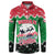 Sudan Christmas Button Sweatshirt with Red Green Black Xmas Santa Sleigh and Map - Wonder Print Shop