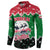 Sudan Christmas Button Sweatshirt with Red Green Black Xmas Santa Sleigh and Map - Wonder Print Shop