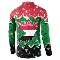 Sudan Christmas Button Sweatshirt with Red Green Black Xmas Santa Sleigh and Map - Wonder Print Shop