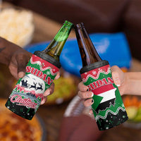 Sudan Christmas 4 in 1 Can Cooler Tumbler with Red Green Black Xmas Santa Sleigh and Map - Wonder Print Shop