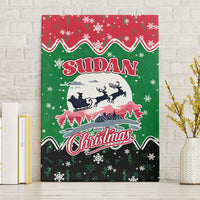 Sudan Christmas Canvas Wall Art with Red Green Black Xmas Santa Sleigh and Map - Wonder Print Shop