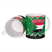 Sudan Christmas Ceramic Mug with Red Green Black Xmas Santa Sleigh and Map - Wonder Print Shop