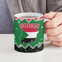 Sudan Christmas Ceramic Mug with Red Green Black Xmas Santa Sleigh and Map - Wonder Print Shop
