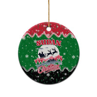 Sudan Christmas Ceramic Ornament with Red Green Black Xmas Santa Sleigh and Map - Wonder Print Shop