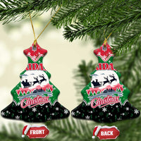 Sudan Christmas Ceramic Ornament with Red Green Black Xmas Santa Sleigh and Map - Wonder Print Shop