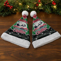 Sudan Christmas Santa Hat with Red Green Black Xmas Santa Sleigh and Map - Wonder Print Shop