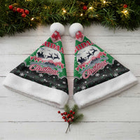 Sudan Christmas Santa Hat with Red Green Black Xmas Santa Sleigh and Map - Wonder Print Shop