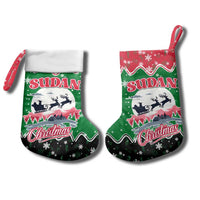 Sudan Christmas Stocking with Red Green Black Xmas Santa Sleigh and Map - Wonder Print Shop