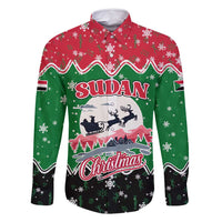 Sudan Christmas Family Matching Long Sleeve Bodycon Dress and Hawaiian Shirt with Red Green Black Xmas Santa Sleigh and Map - Wonder Print Shop