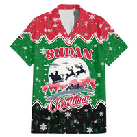 Sudan Christmas Family Matching Mermaid Dress and Hawaiian Shirt with Red Green Black Xmas Santa Sleigh and Map - Wonder Print Shop