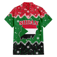 Sudan Christmas Family Matching Off The Shoulder Long Sleeve Dress and Hawaiian Shirt with Red Green Black Xmas Santa Sleigh and Map - Wonder Print Shop