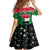 Sudan Christmas Family Matching Off Shoulder Maxi Dress and Hawaiian Shirt with Red Green Black Xmas Santa Sleigh and Map - Wonder Print Shop