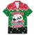 Sudan Christmas Family Matching Off Shoulder Maxi Dress and Hawaiian Shirt with Red Green Black Xmas Santa Sleigh and Map - Wonder Print Shop