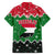Sudan Christmas Family Matching Off Shoulder Maxi Dress and Hawaiian Shirt with Red Green Black Xmas Santa Sleigh and Map - Wonder Print Shop