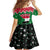 Sudan Christmas Family Matching Off Shoulder Short Dress and Hawaiian Shirt with Red Green Black Xmas Santa Sleigh and Map - Wonder Print Shop